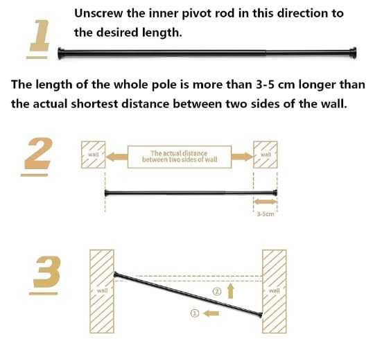 Drążek teleskopowy Bez wiercenia Karnisz do mocowania Biały 110-165 cm