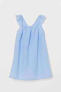 Sukienka H&M niebieska 104 haft angielski