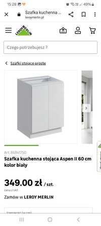 Nowa biała szafka kuchenna stojąca 60cm aspen II