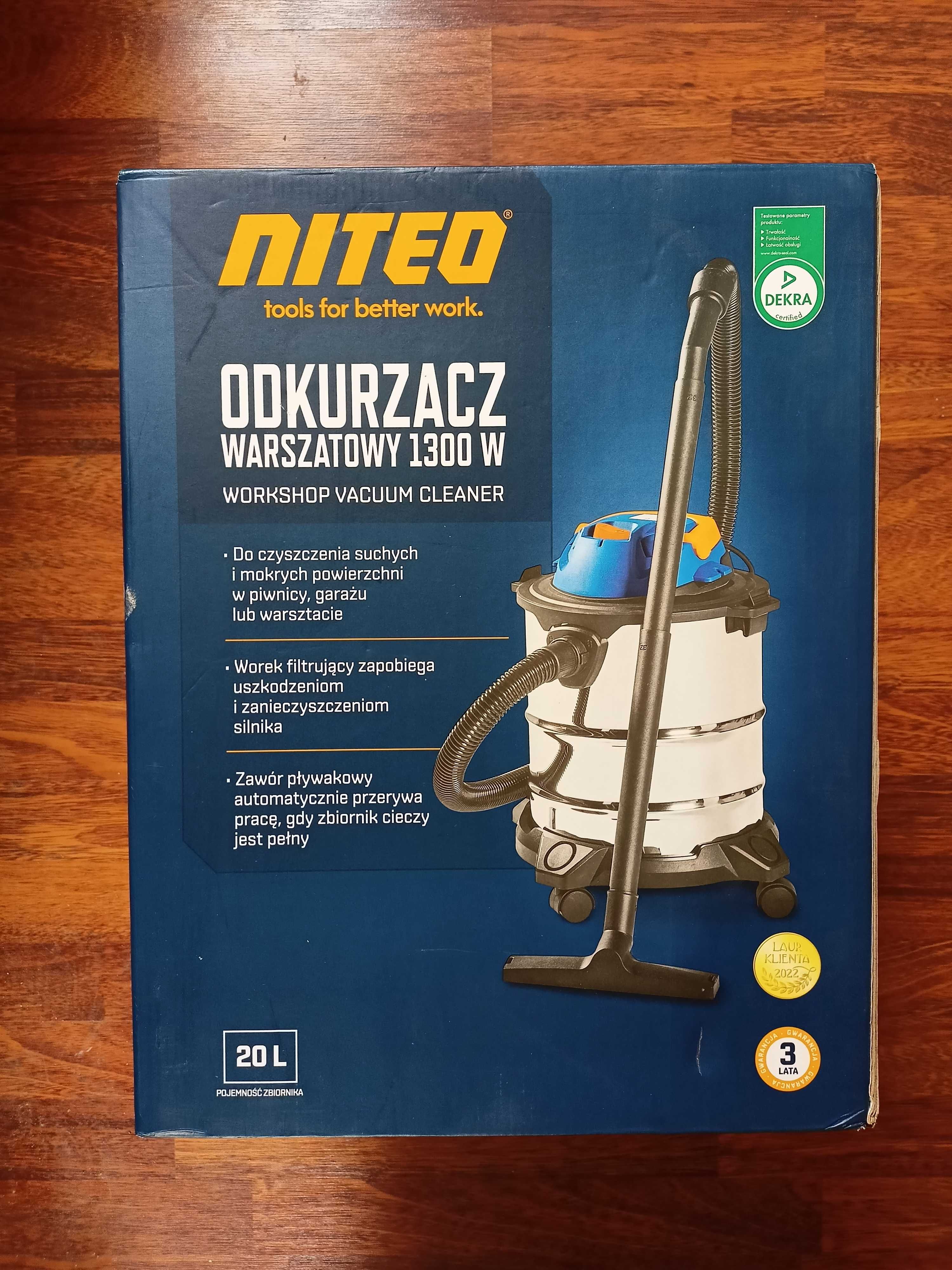 NOWY Odkurzacz warsztatowy przemysłowy Niteo Tools 1300 W 20 L