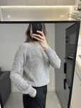 Sweter prążkowany szary melanż H&M
