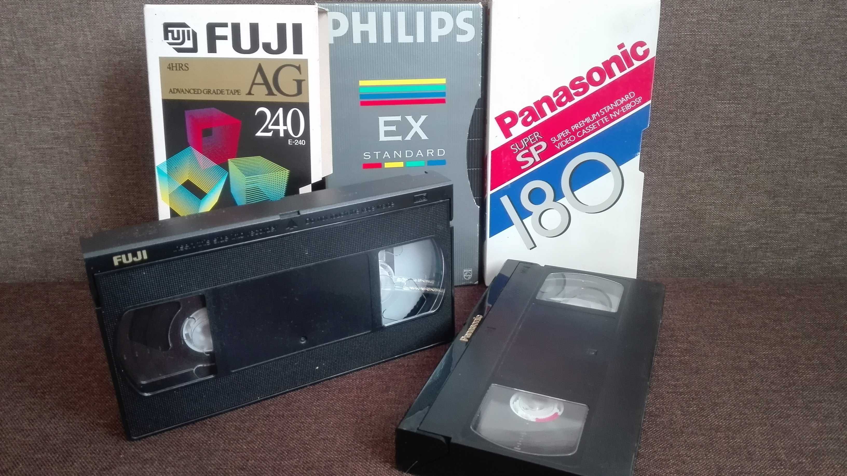 Kasety VHS 3 szt. Fuji Philips Panasonic 100% ok