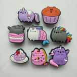 Przypinki do butów crocs prezent basen PUSHEEN kot szary syrenka pin
