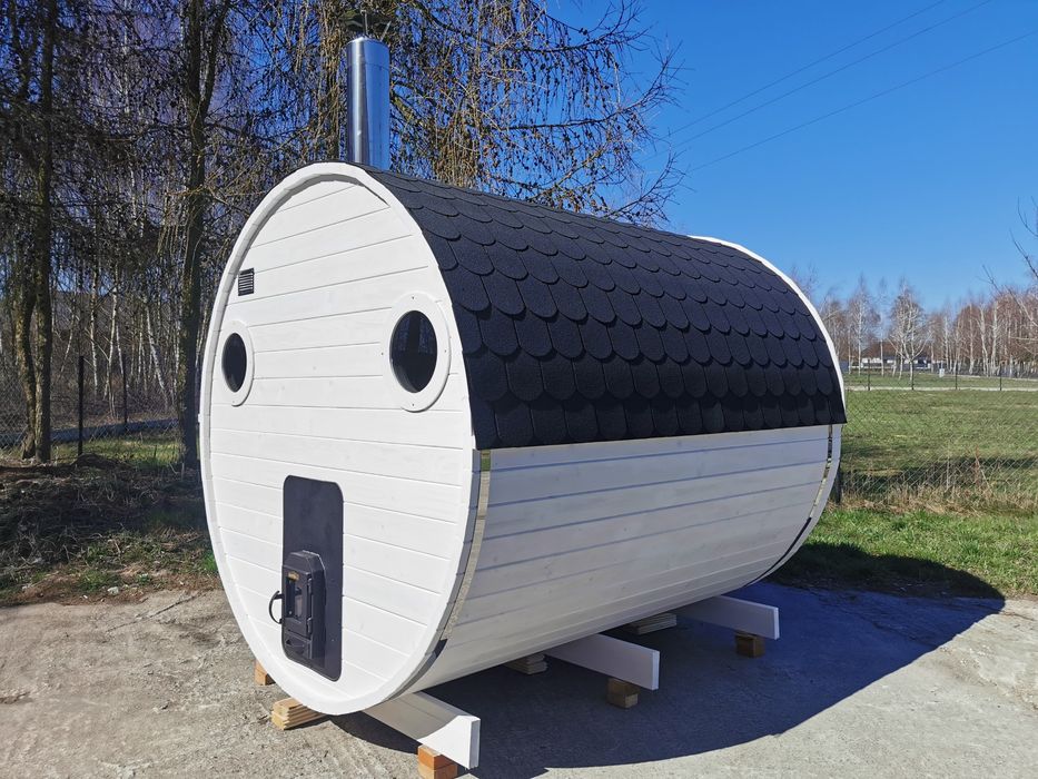 Sauna Ogrodowa 2,5 m x 2,2 m Cały komplet Piec Zewnętrzny