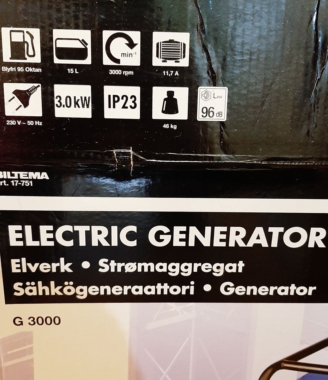Генератор 3 кВт Новий BILTEMA G3000 Швеція!