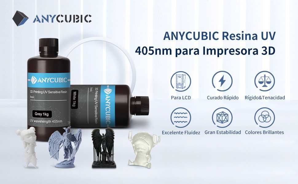 1Kg Resina UV 405nm Anycubic para Impressão 3D
