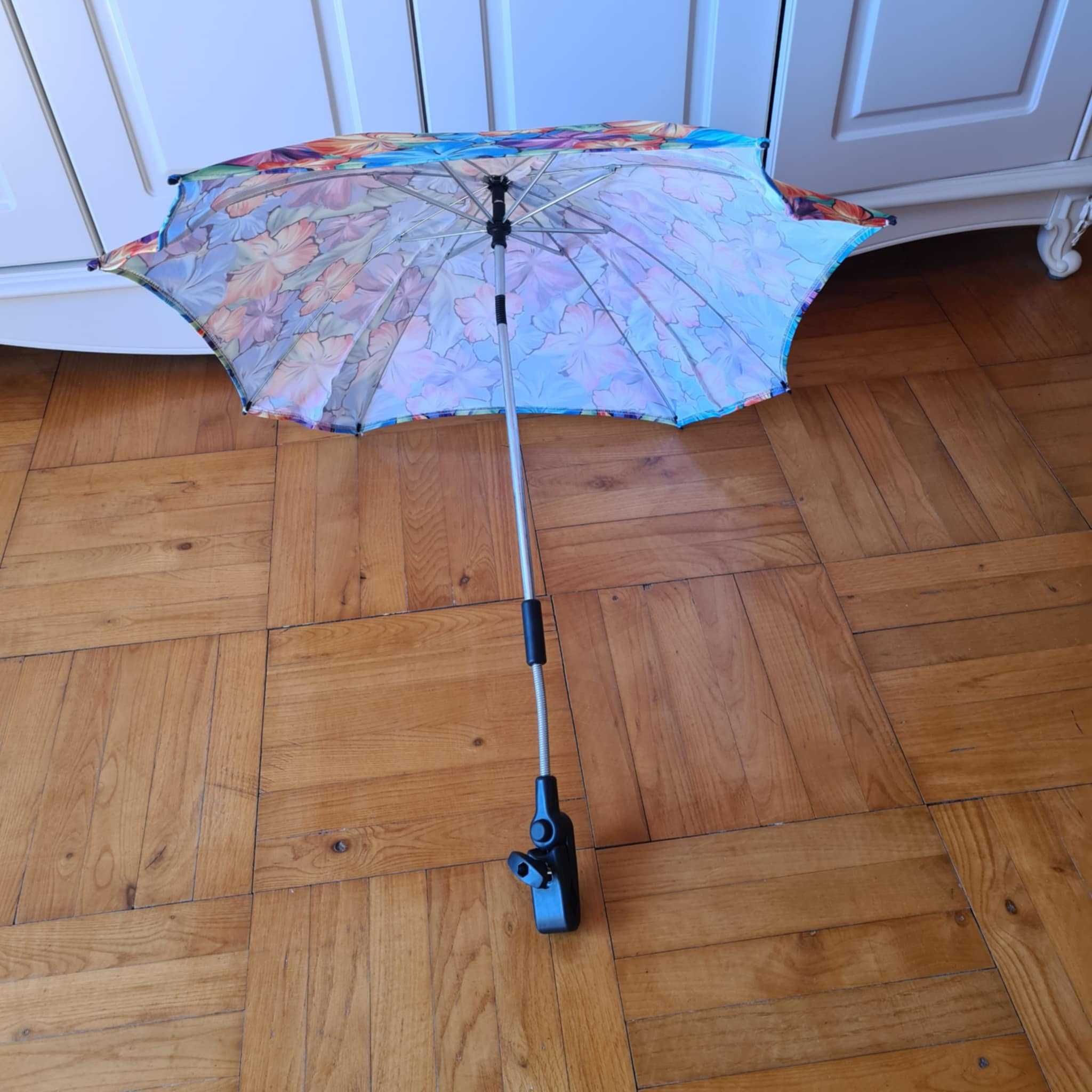 Parasol parasolka do wózka kolorowa w kwiaty piękny wzór niespotykany