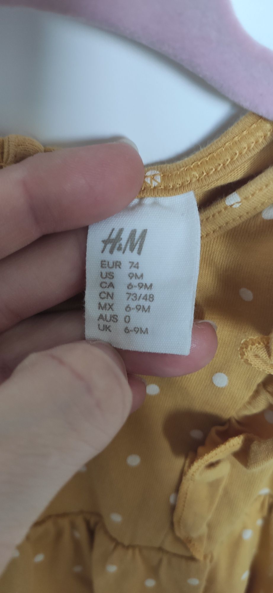 Sukienka żółta w groszki Rozmiar 74 H&M