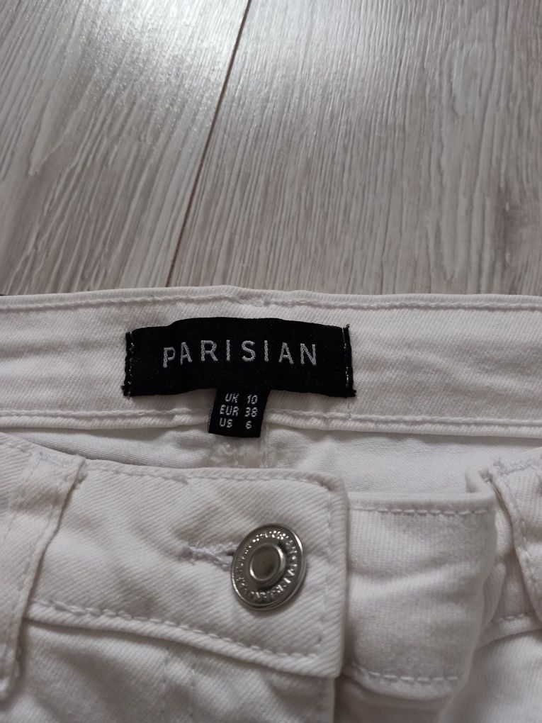 Białe spodnie jeansowe dżinsy Parisian M 38 10 S 36 8