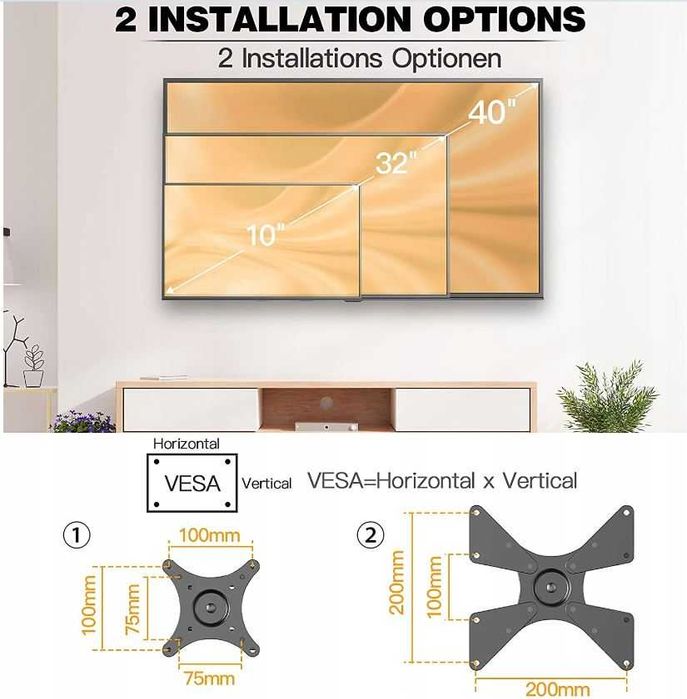 Regulowany uchwyt na TV PERLEGEAR PGSF1 10-40'' max 20kg
