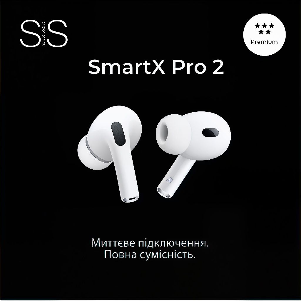 Бездротові Bluetooth-навушники SmartX Pro 2 Premium вакуумні, білі
Топ