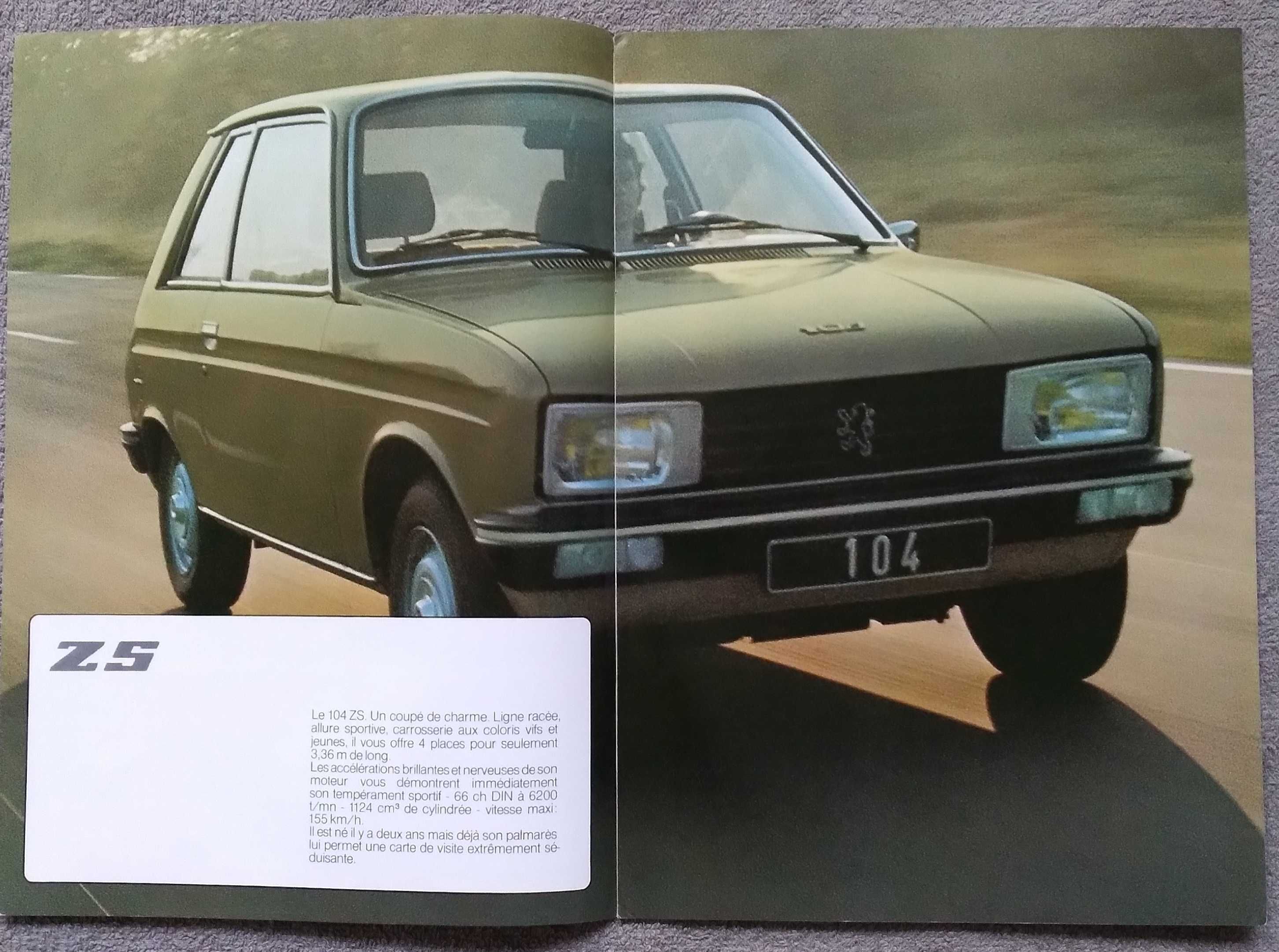 Prospekt Peugeot 104 ZS rok 1978