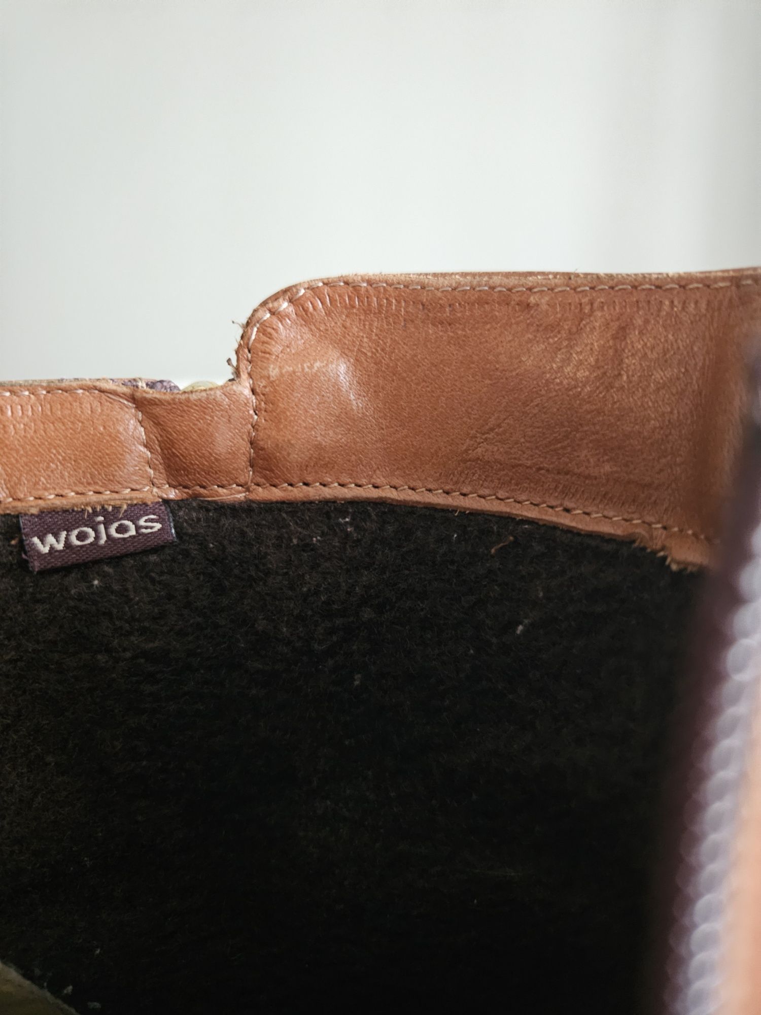 Wojas botki skórzane damskie jasny brązowe camel rozmiar 38