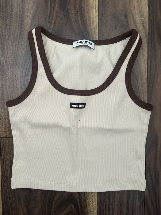 Top firmy Miu Miu - beżowy