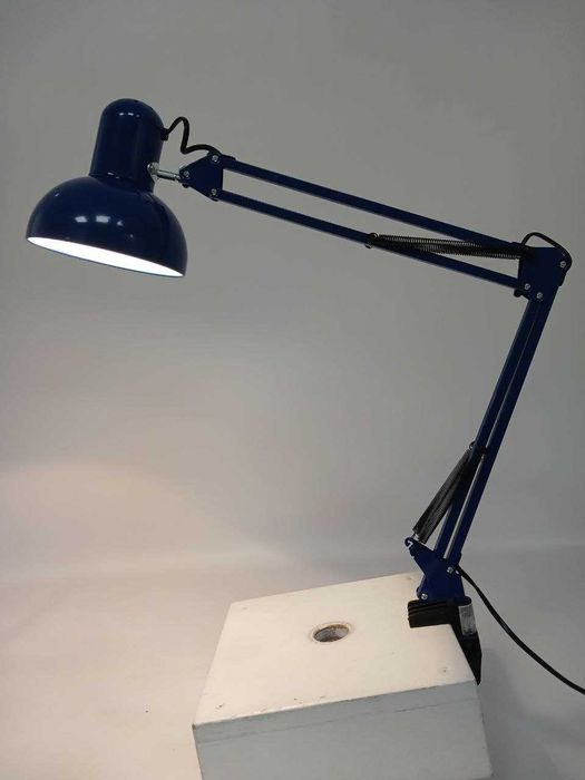 Настільна лампа Sirius TY 1800B на одну лампочку з прищіпкою блакитна