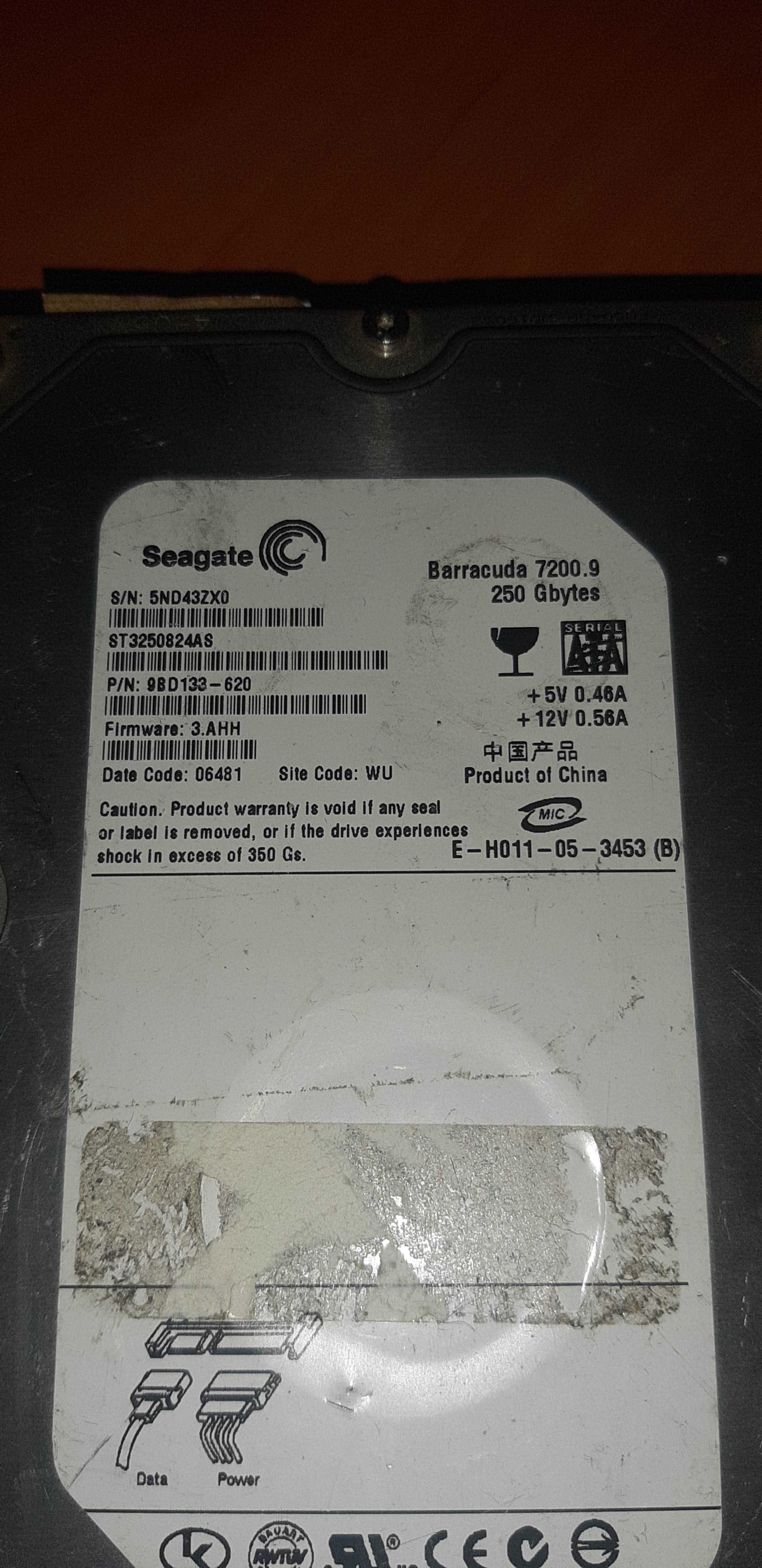 Seagate 3.5, 7200 250 ГБ Жесткий диск  8 МБ, SATAII, ST3250824AS