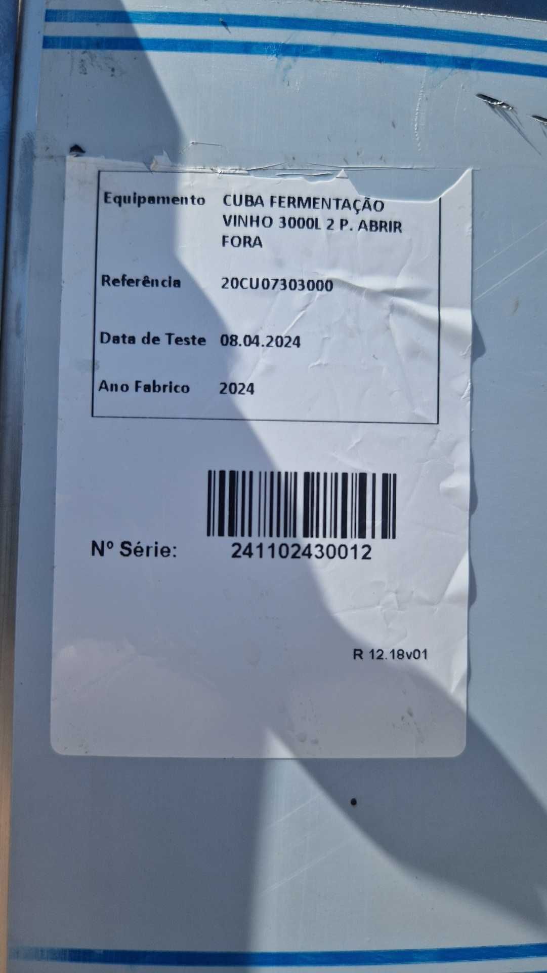 Cuba Inox Fermentação Vinho 3000 Litros 2 Portas