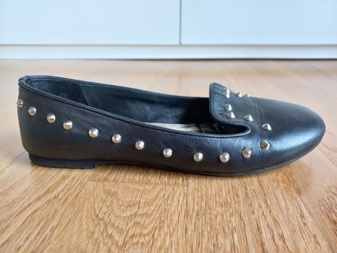 Baleriny Prima Moda czarne z ćwiekami