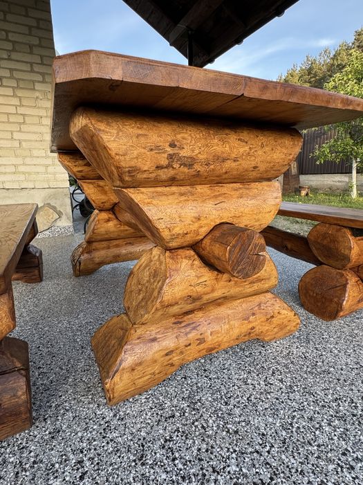 Ручна робота Дубовий Стіл/Лавочки Дуб Ясень Сад Епоксидна смола