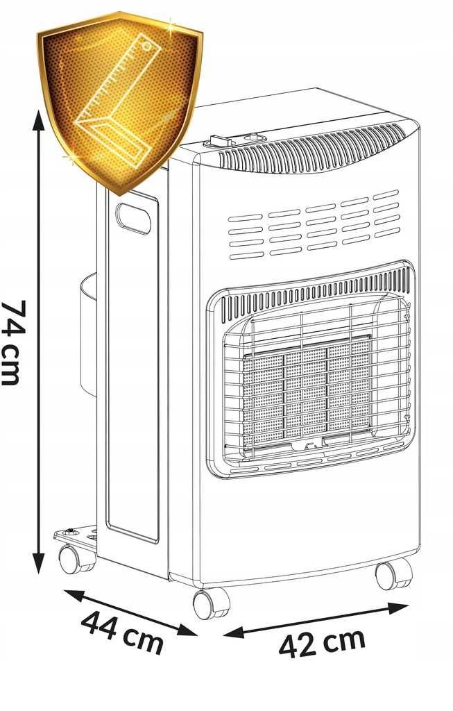 PIECYK GAZOWY NA BUTLE składany wydajny slim reduktor WĄŻ,425 x 740 mm