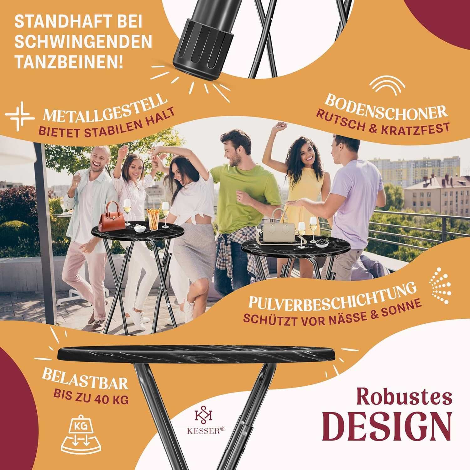 Stolik bistro z płytą PCW
