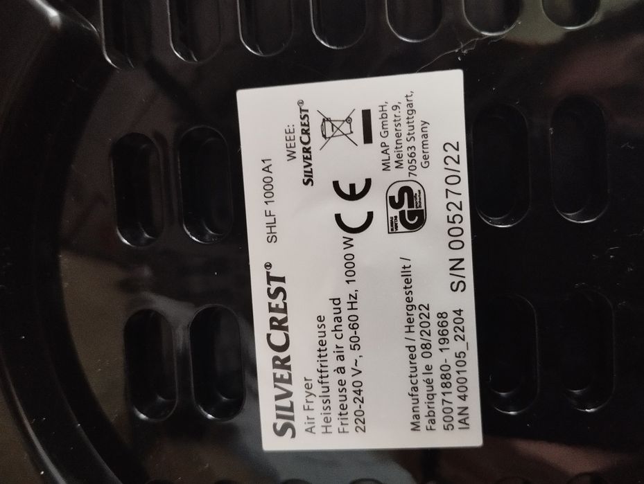 Аерофритюрниця SilverCrest SHLF 1000 A1