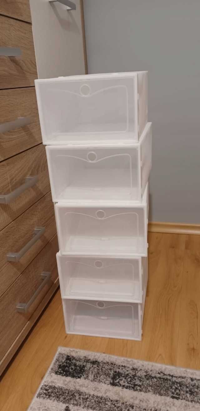 10x Pojemnik na buty biały – organizer, pudełko, szafka – zestaw