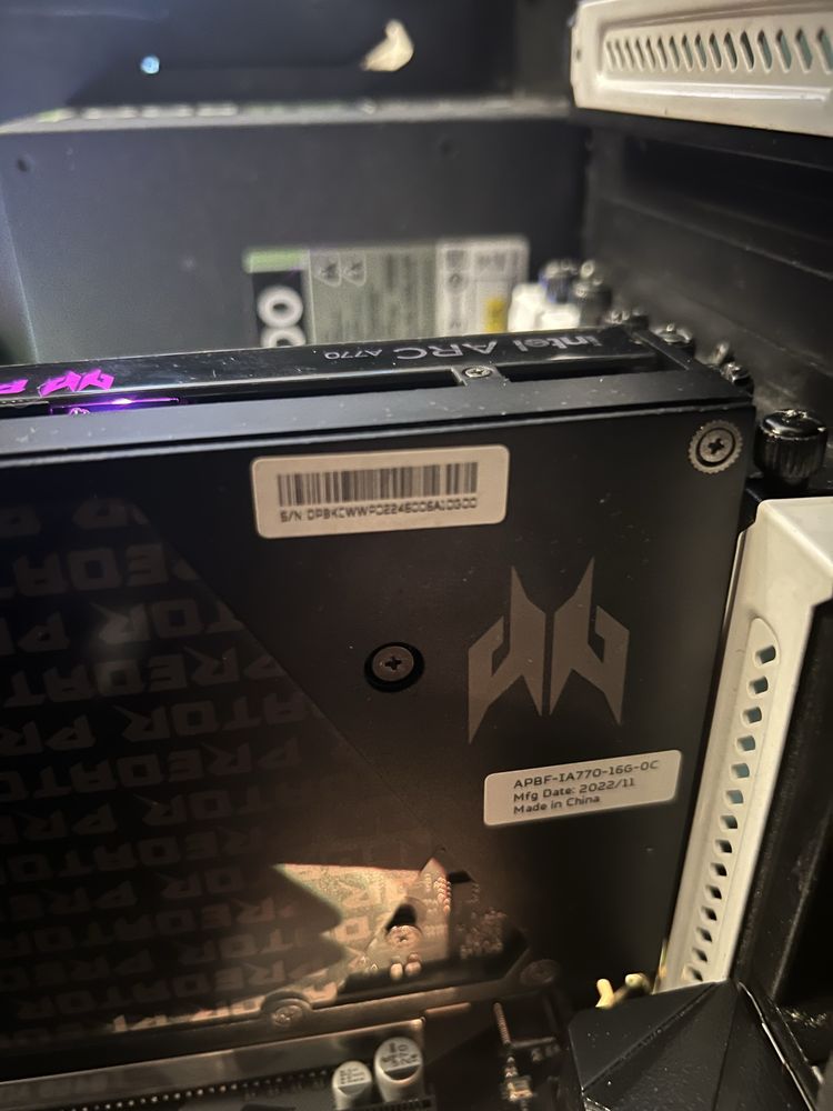 Intel BiFrost ARC A770 OC Predator Acer 16GB GDDR6