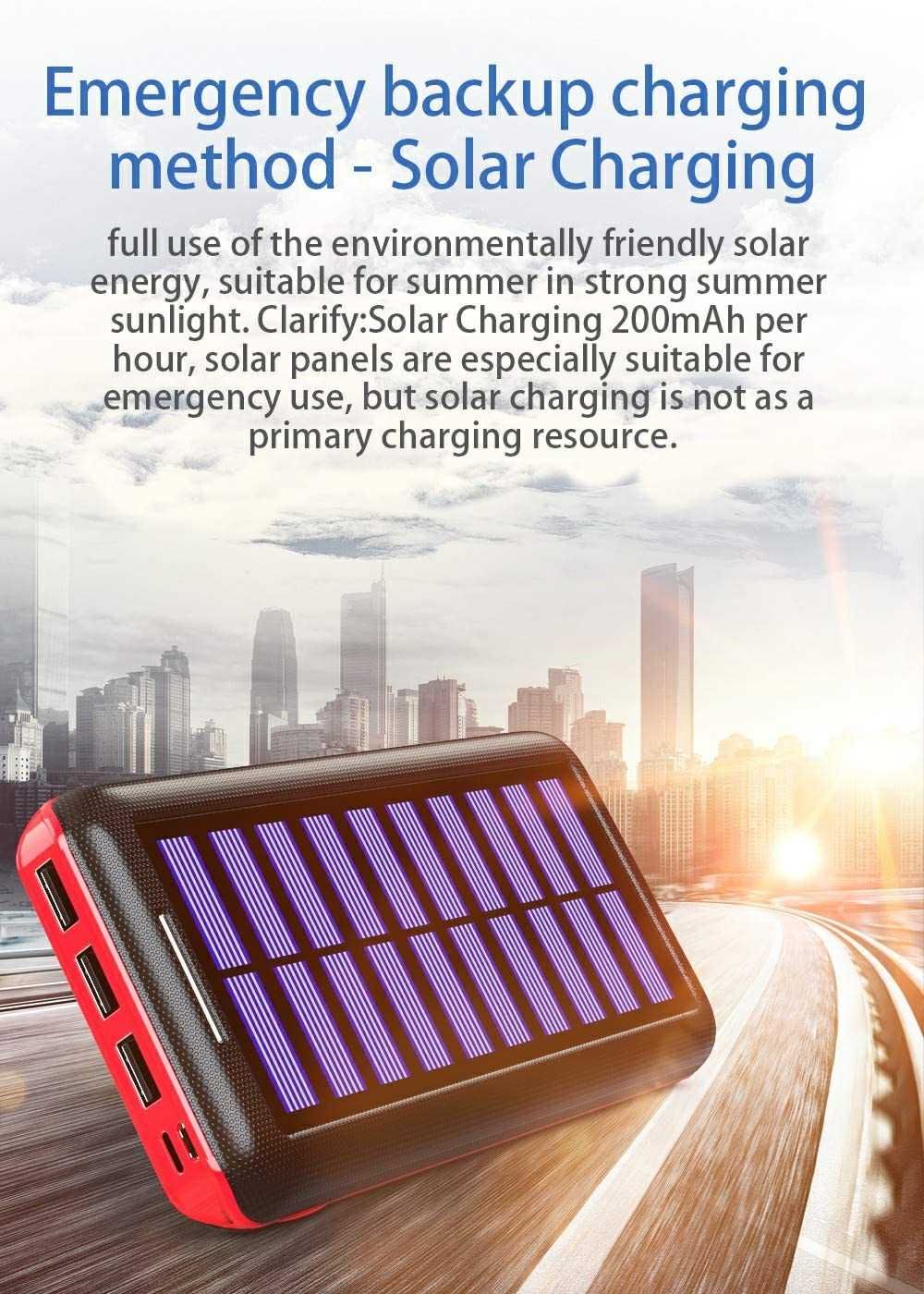 Powerbank - Bateria Externa Solar de 24.000 mAh