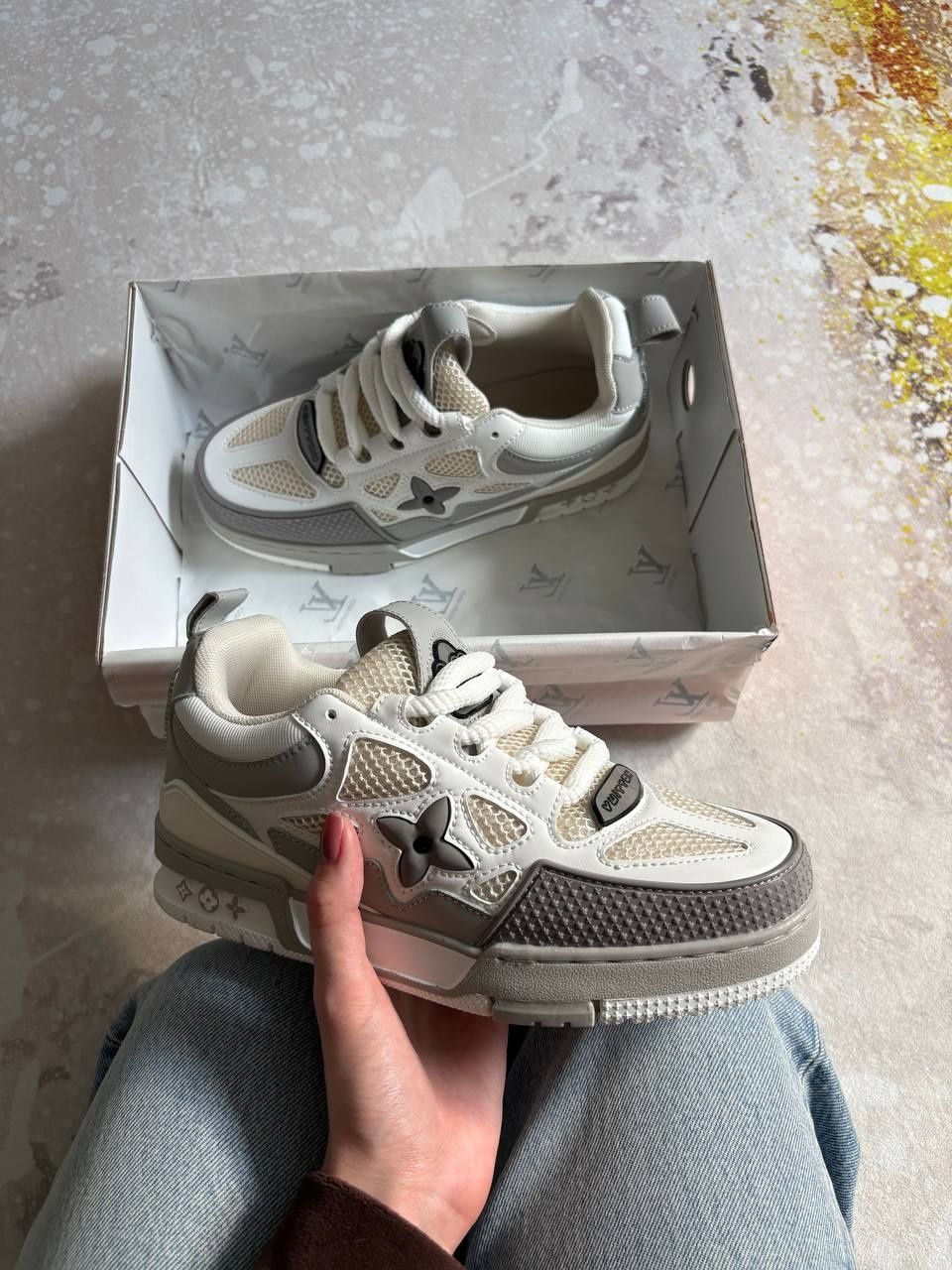 36-45 Louis Vuitton Skate Sneaker White Grey