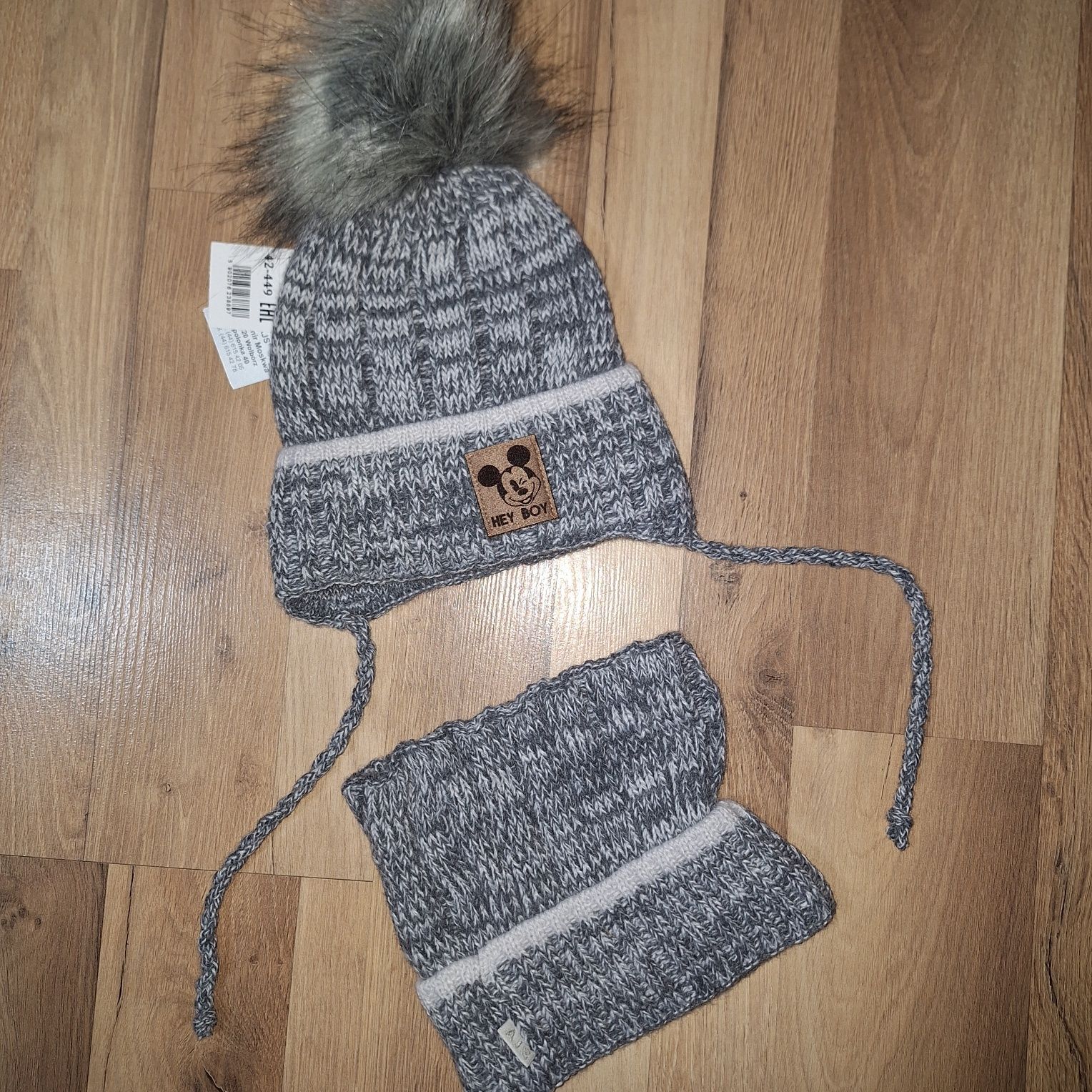 Czapka i komin zimowy 1-3 latka