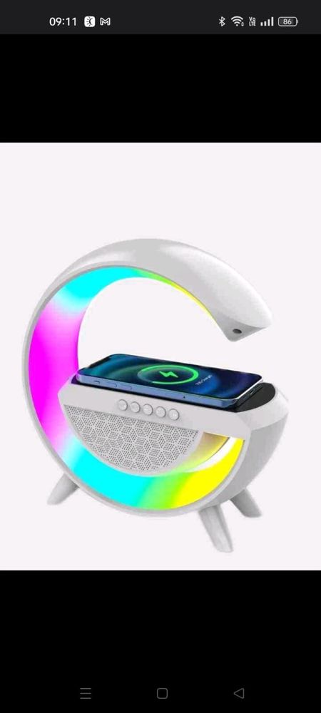 Ładowarka indukcyjna Lamkpa Led Głośnik BT, Radio super prezent