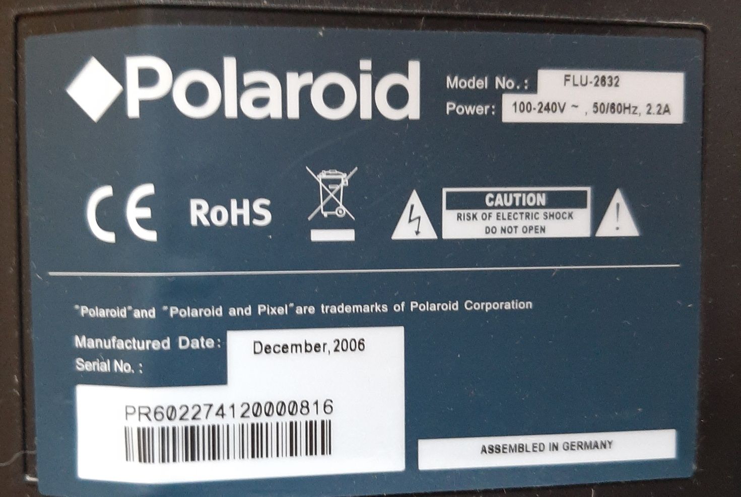 Telewizor HD Polaroid z dekoderem DVBT2 HEVC