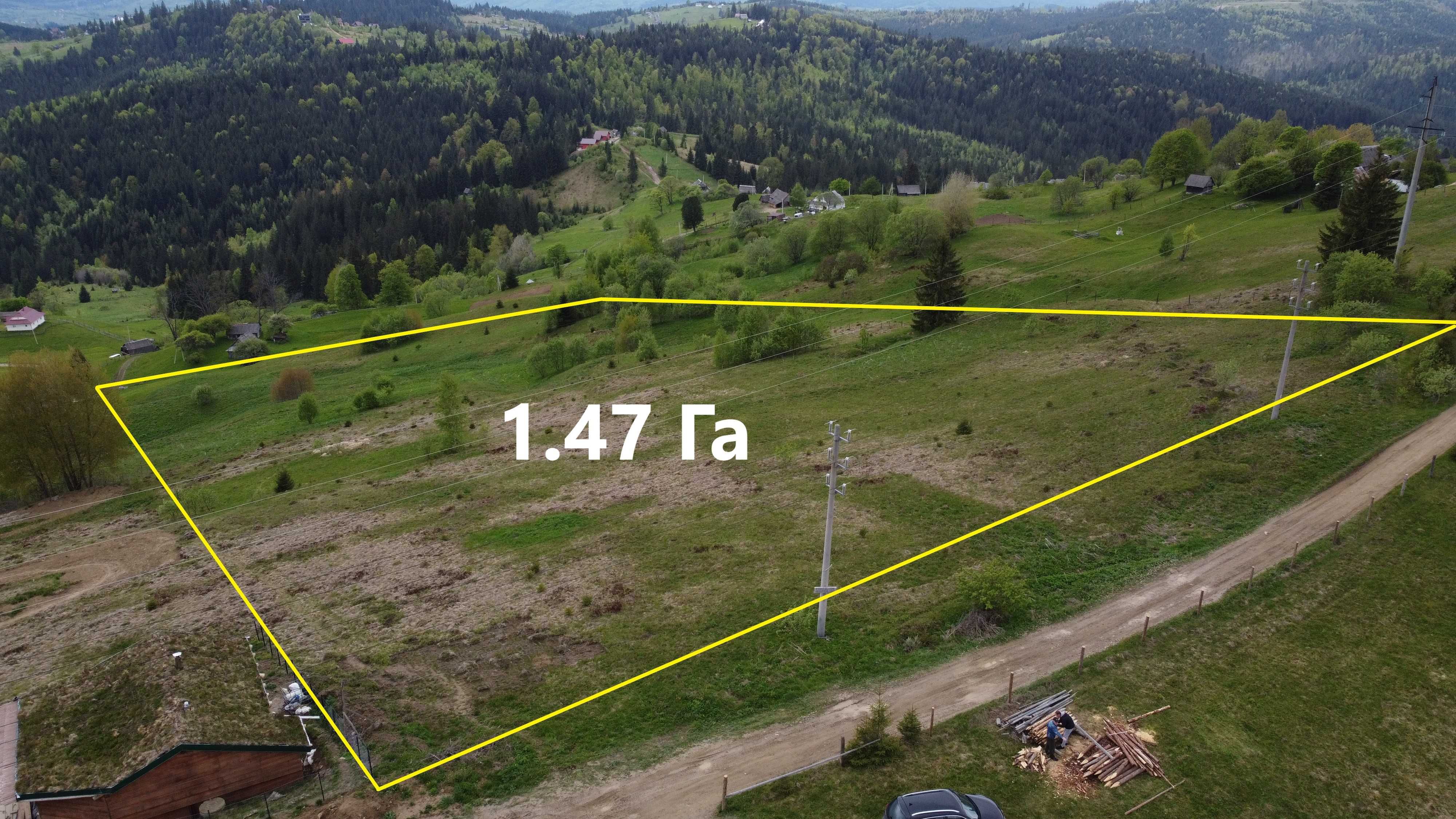 Продається ділянка.Торг. 1.47 Га. с. Яблуниця. ОСГ. Краєвиди. Гори. Бі