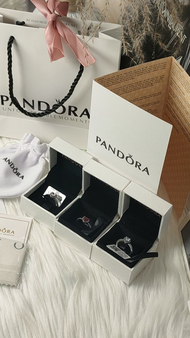 Срібна каблучка Pandora рожеве серце. Колечко Пандора s925