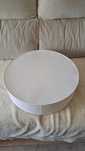 Plafon circular branco de três lâmapadas, para teto, diâmetro 50cm.