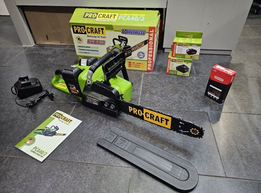 8.0Ah 2шт Цепная Аккумуляторная Пила ProCraft PCA40/2 +З.У. Гарантия