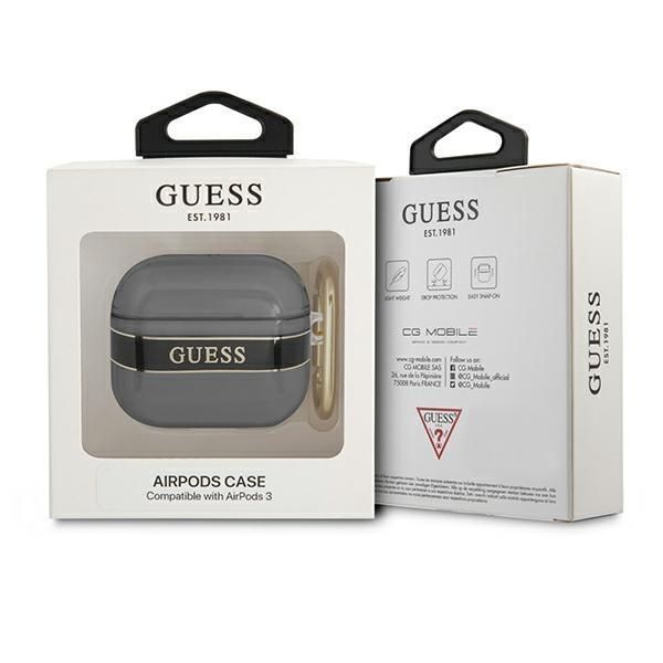 Guess  Gua3Hhtsk Airpods 3 Cover Czarny/Black Strap Collection