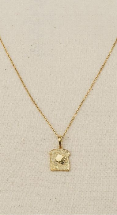 Підвіска ланцюжок срібло в позолоті хліб з маслом