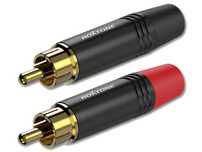 P2BG - Złącza RCA wtyki cinch para stereo (czarne) ROXTONE