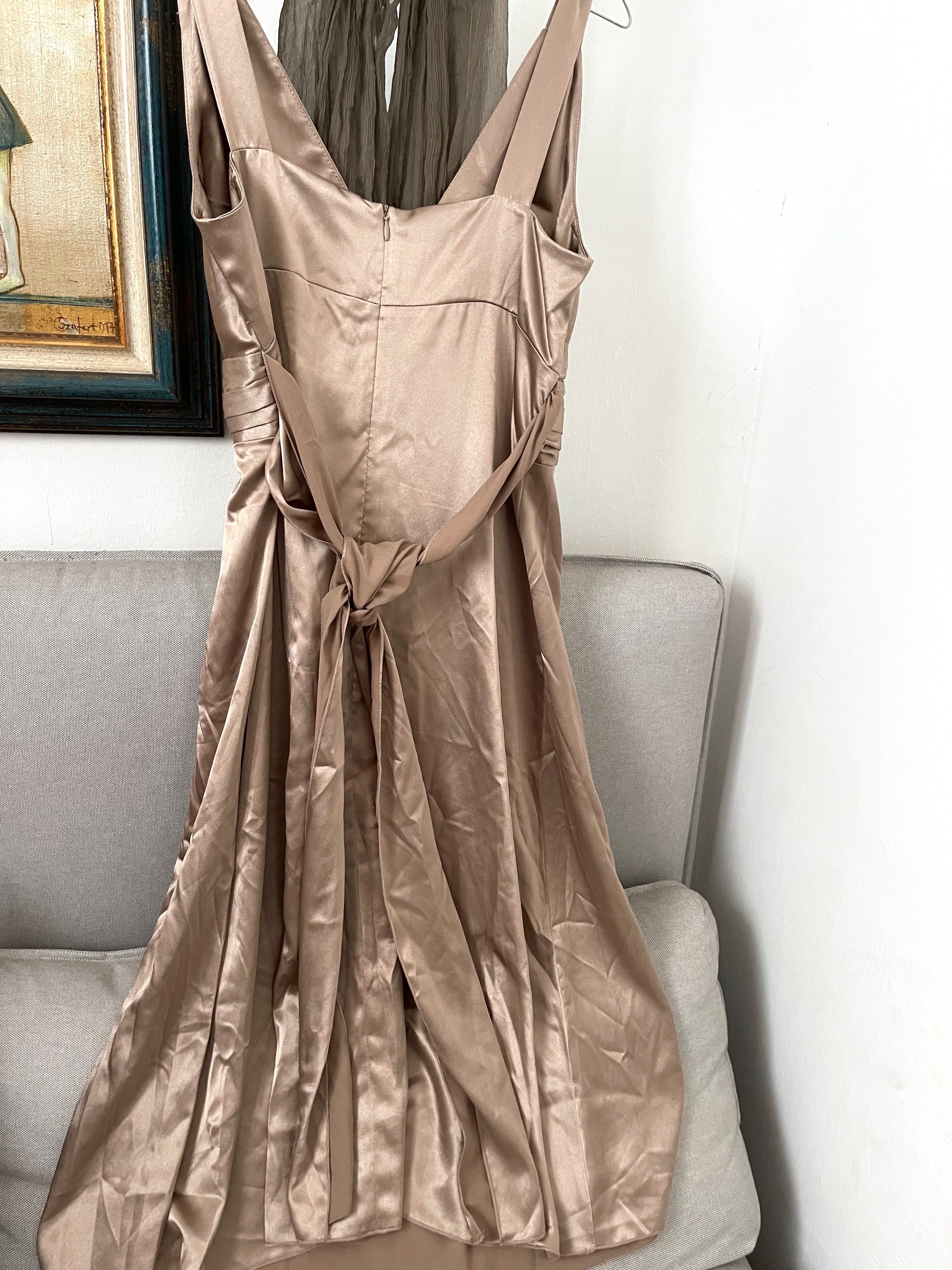 Ripe Limited elegancka sukienka ciążowa złota + szal M j nowa lato