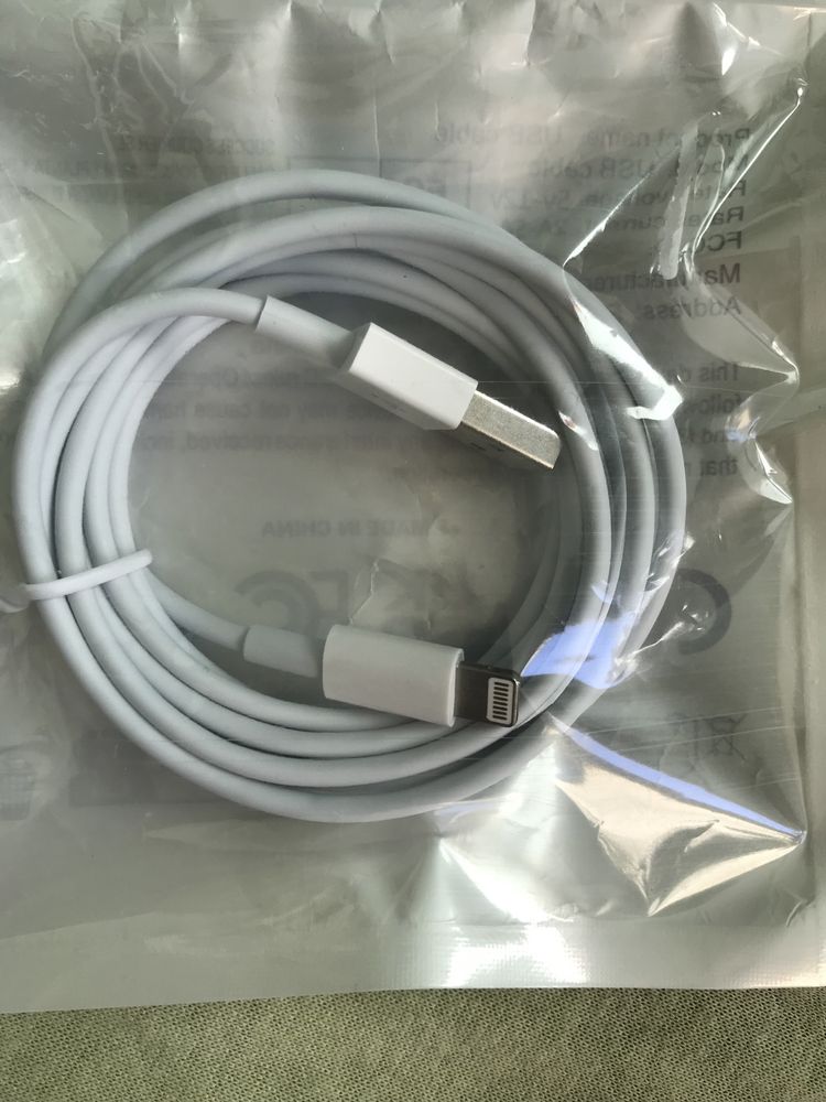 3x Nowy przewód 1.5m/2.4A do iohona usbA fo Lightnig