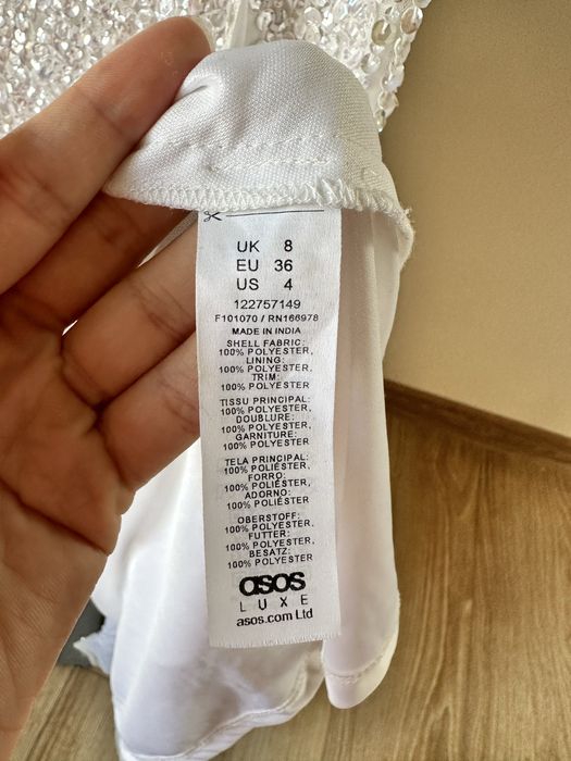 Nowa suknia ślubna cekinowa ASOS rozmiar 36 wesele cywilny poprawiny