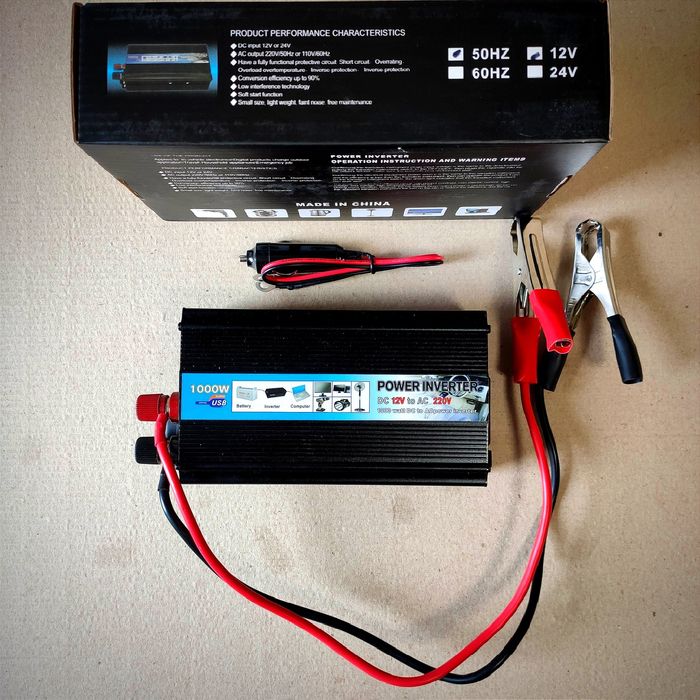 Інвертор 12в - 220в 1 квт 1000 вт (415Вват)