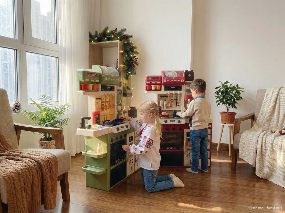 ℹ️ТОПℹ️ Кухня дитяча камфорки із звуками підсвіткою, паром, тече вода