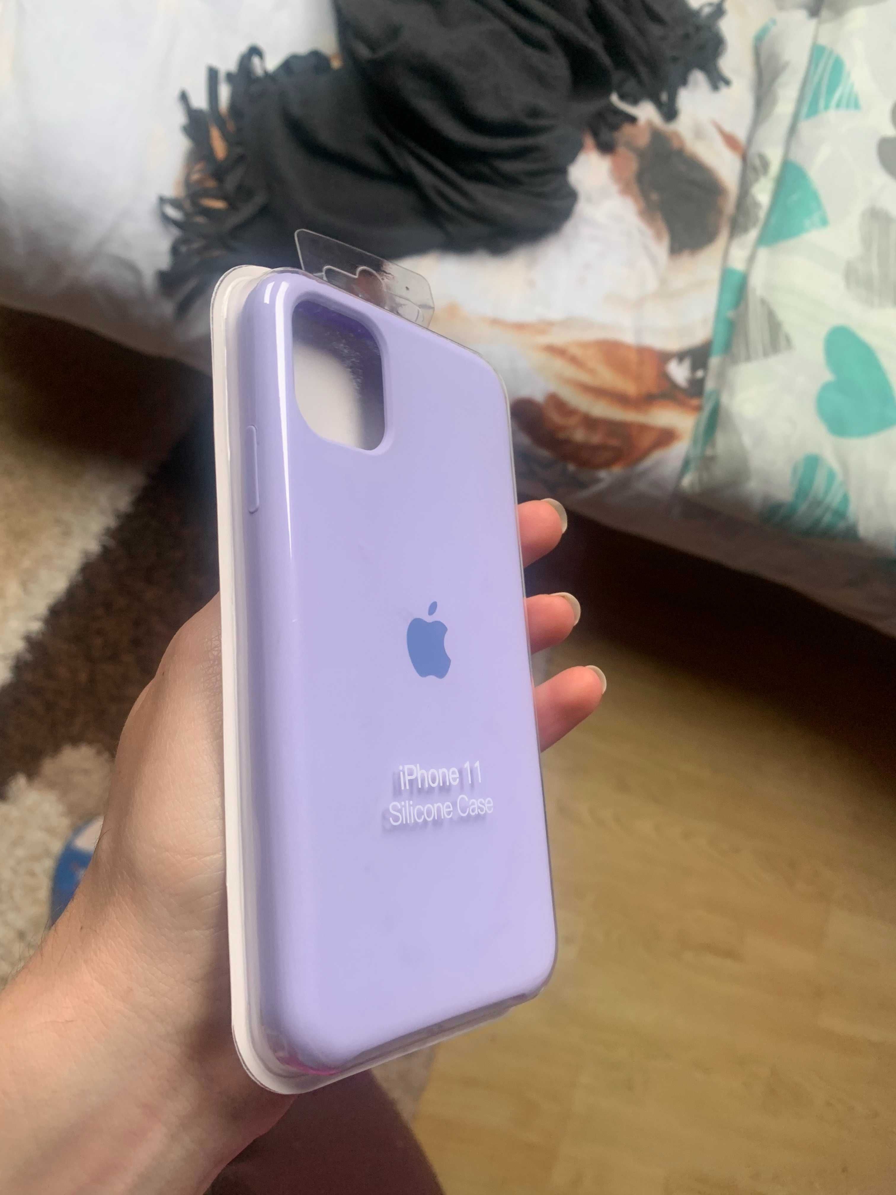 Case iPhone 11 etui silikonowe nowe logo apple fioletowe