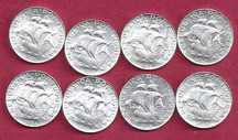 Republica 8 Moedas de 2,50 Escudos 1932 a 51  Prata  Novas