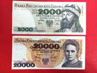 Banknoty PRL 20000 zł i 2000 zł