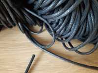 Czarny sznurek bawełniany woskowany 2,5 mm - 50m