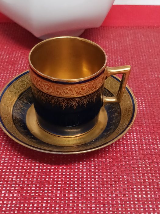 Limoges mokka kobalt zlocona